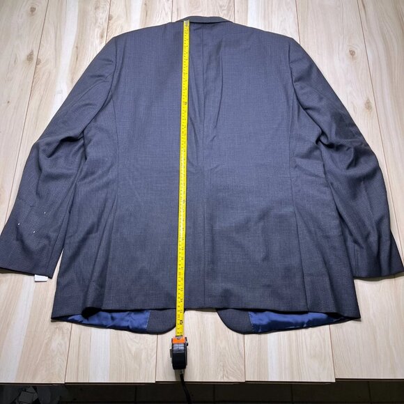 Jack Victor Mens Blue Classic Blazer Sport Coat 2 Button Suit Jacket Size 52 XL - Picture 15 of 15